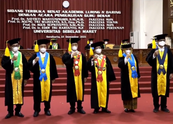 Empat Guru Besar UNS Resmi Dikukuhkan